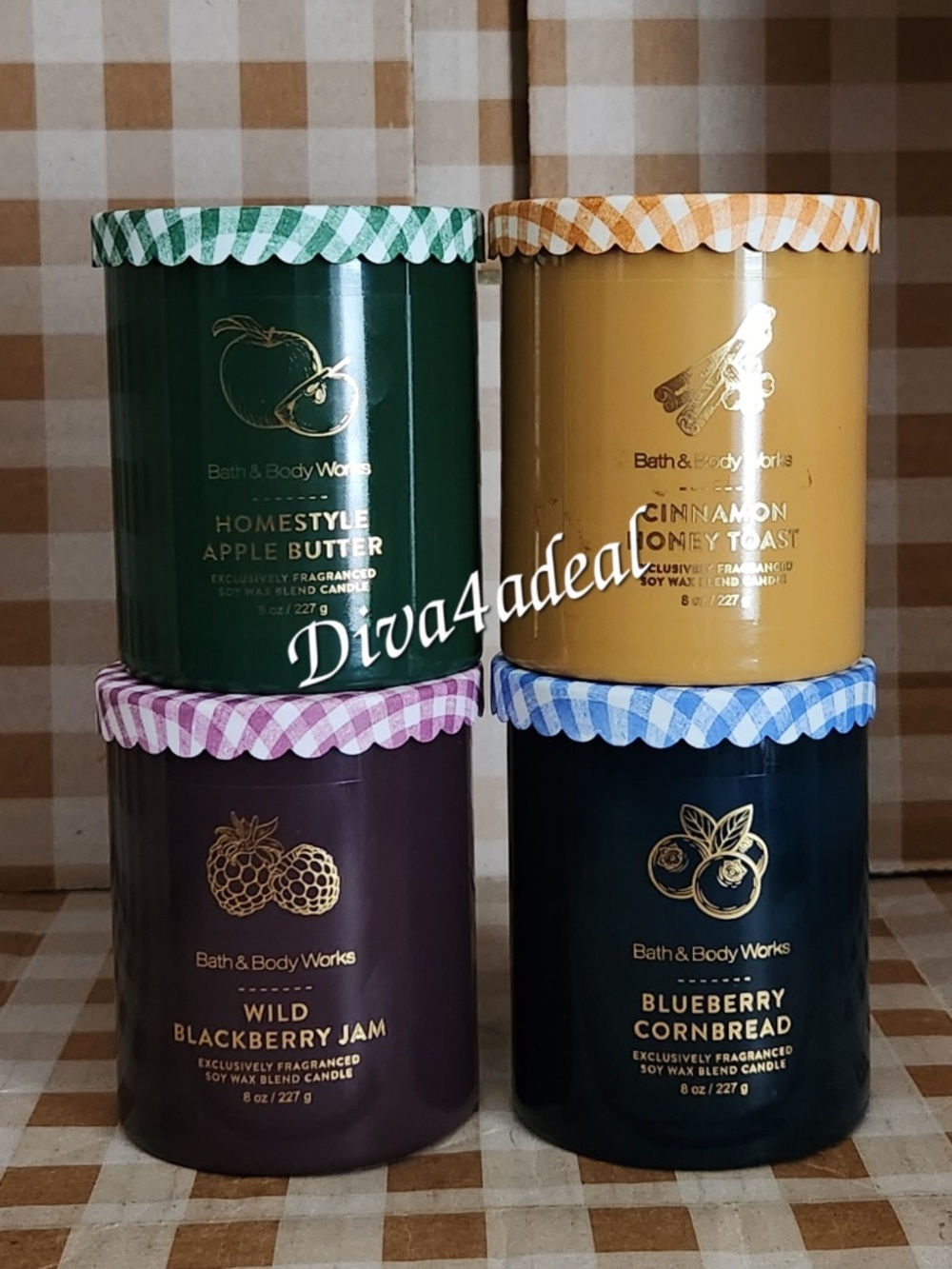 4X Bath & Body Works PRESERVE Collection 8 OZ Single Wick Candle Bundle